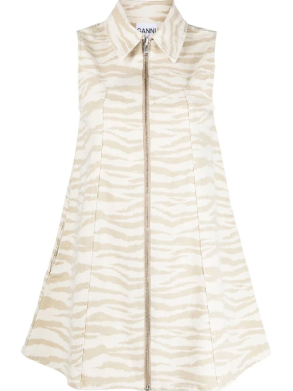 GANNI zebra-print denim minidress